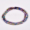 Electroplate Non-magnetic Synthetic Hematite Beads Strands X-G-J172-4x4mm-03-2
