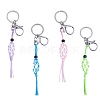 4Pcs  4 Colors Macrame Fringe Braided Keychain AJEW-SW00014-02-1