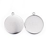 Non-Tarnish 304 Stainless Steel Pendant Cabochon Settings X-STAS-F191-14P-I-2