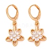 Brass Micro Pave Clear Cubic Zirconia Leverback Earrings EJEW-K300-53G-4