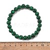 Synthetic Malachite Bead Stretch Bracelets X-BJEW-K212-B-031-3