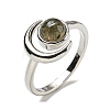 Natural Labradorite Adjustable Rings RJEW-K269-09P-04-2