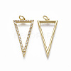 Brass Micro Pave Clear Cubic Zirconia Pendants KK-R133-019-NF-2