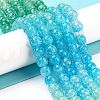Spray Painted Crackle Glass Beads Strands DGLA-C002-8mm-10-2