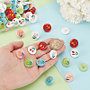 60Pcs 6 Colors 1-Hole Spray Painted ABS Plastic Buttons BUTT-PH0001-65B-3