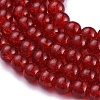 Red Crackle Glass Round Beads Strands X-CCG-Q001-8mm-13-3