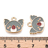 Light Gold Plated Alloy Enamel Charms ENAM-T009-79A-RS-3