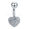 Clear Cubic Zirconia Belly Button Rings WG9960A-09-1