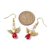 Angel Antique Golden Alloy & Resin Dangle Earrings EJEW-JE05686-07-3