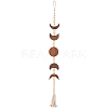 Wooden Moon Phases Wall Hanging Ornaments HJEW-WH20003-61A-1