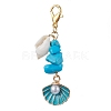 5Pcs 5 Styles Alloy Enamel & Shell Pendant Decoraiton HJEW-JM01656-3