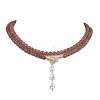 Natural Strawberry Quartz Beaded Necklaces NJEW-JN04878-3