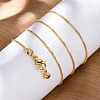 Adjustable Electroplate Brass Venetian Chain Necklaces MAK-L028-02G-4