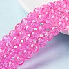 Spray Painted Crackle Glass Beads Strands CCG-Q001-8mm-02-1