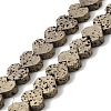 Electroplated Natural Lava Rock Beads Strands G-Q1009-G01-01F-1