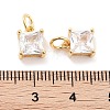 Brass Glass Pendants KK-P271-22G-3
