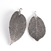 Electroplated Natural Leaf Big Pendants X-IFIN-Q119-03G-2