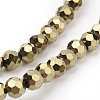 Faceted(32 Facets) Electroplate Glass Bead Strands X-EGLA-R042-4mm-03-3