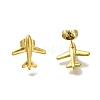 Ion Plating(IP) 304 Stainless Steel Airplane Stud Earrings for Women EJEW-U027-02G-1