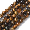 Round Tiger Eye Beads Strands Z0RQT011-AB-1