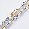 Men's 304 Stainless Steel Bar Link Chain Necklaces NJEW-P218-01D-2