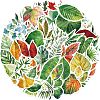 50Pcs PVC Self-Adhesive Leaf Stickers AJEW-R002-04A-1