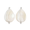 Natural Shell Teardrop Connector Charms STAS-D378-28P-1