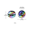 10Pcs Rainbow Color Stripe Resin Beads RESI-YW0001-27B-3