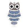 Antique Silver Plated Halloween Owl Alloy Enamel Big Pendants ENAM-J335-04AS-1