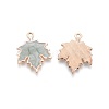 Golden Plated Alloy Enamel Pendants ENAM-L024-U01-G-2