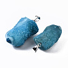Rough Raw Electroplate Natural Druzy Agate Pendants G-S359-274-4