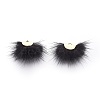 Faux Mink Fur Semi Circle Pendants WOVE-F021-02G-05-1