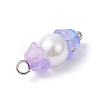 Baking Paint Pearlized Glass Imitation Pearl Pendants PALLOY-JF04300-01-5