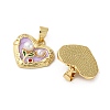 Flower Brass Enamel Pendants KK-D390-17G-04-2
