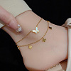 Stainless Steel Charm Anklets for Women WG18C2B-02-1