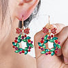 Christmas Alloy Rhinestone Stud Dangle Earrings FS-WG10992-26-2