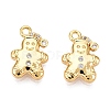 Christmas Theme Brass Micro Pave Clear Cubic Zirconia Charms KK-T073-08G-1