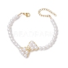 Shell Pearl Link Bracelets BJEW-JB11374-1