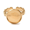 Flower 304 Stainless Steel Cuff Ring Components STAS-P454-05D-G-2
