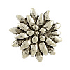 Tibetan Style Alloy Edelweiss Sewing Shank Buttons TIBE-2753A-AS-LF-1