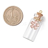 8Pcs Flower Glass Wish Bottle Pendants PALLOY-JF04568-3