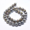 Electroplated Natural Agate Beads Strands G-O164-01A-6mm-2