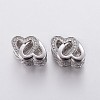 Brass Micro Pave Cubic Zirconia European Beads OPDL-P001-39A-1