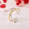 Two Tone 925 Sterling Silver Criss Cross Ring Adjustable Open X Ring Engagement Wedding Cuff Rings Band Finger Wrap Rings Minimalist Fashion Jewelry for Women JR955A-4