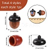 CHGCRAFT 4Pcs 4 Styles Wooden Acorn Box Jewelry Pendants WOOD-CA0001-65-2