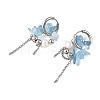 Natural Aquamarine Chips Drop Earrings EJEW-TA00817-03-4