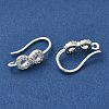 Rack Plating Brass Micro Pave Clear Cubic Zirconia Earring Hooks KK-A231-03S-2