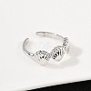 Brass Adjustable Open Cuff Rings for Women RJEW-R032-03P-3