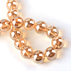 Electroplate Glass Beads Strands EGLA-Q062-8mm-A12-3