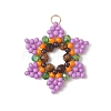 Glass Seed Beaded Pendants PALLOY-MZ01241-02-1
